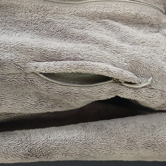 The North Face Fleece Women's Soft Gray Teddy Jacket Zip Down Size Small - Picture 4 of 7